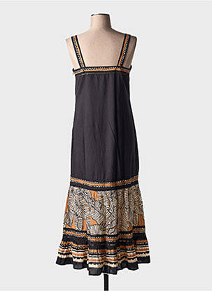 Rochie lungă croială evazată bretele subțiri negru FUEGO WOMAN femeie