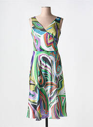 Rochie midi imprimeu fantezie fără mâneci verde ESTEL COLLECTION femme