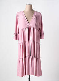 Rochie midi mâneci 3/4 mâneci 3/4 roz INDIES femme