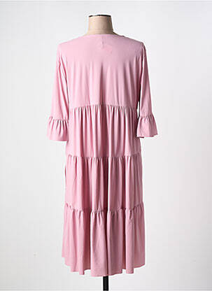 Rochie midi mâneci 3/4 mâneci 3/4 roz INDIES femeie