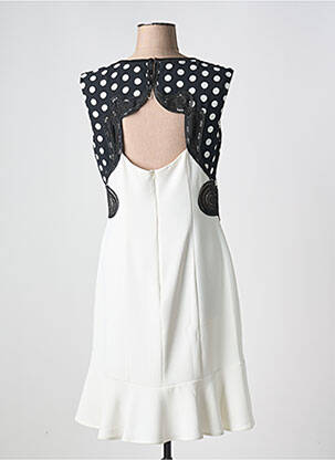 Rochie midi țesătură crep mâneci scurte alb LESLIE femeie
