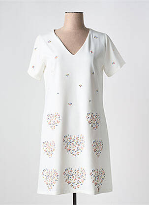 Rochie midi țesătură crep mâneci scurte alb LOLITAS & LOLOS femeie