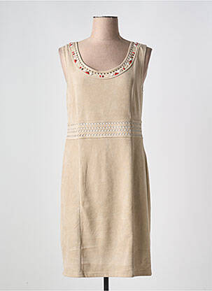 Rochie midi fără mâneci fără mâneci bej FUEGO WOMAN femme