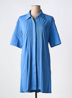 Rochie scurtă croială fluidă mâneci scurte albastru FUEGO WOMAN femeie