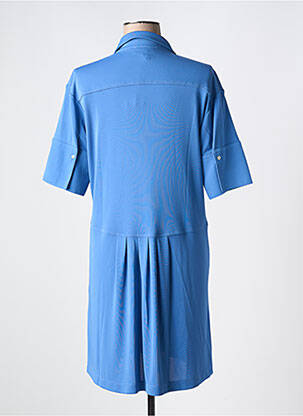 Rochie scurtă croială fluidă mâneci scurte albastru FUEGO WOMAN femeie