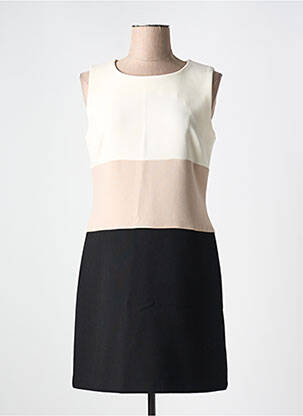 Rochie scurtă fără mâneci fără mâneci bej FUEGO WOMAN femeie