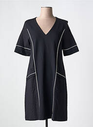 Rochie midi țesătură crep mâneci scurte negru INDIES femeie