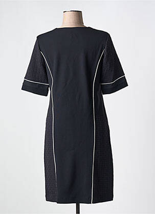 Rochie midi țesătură crep mâneci scurte negru INDIES femeie
