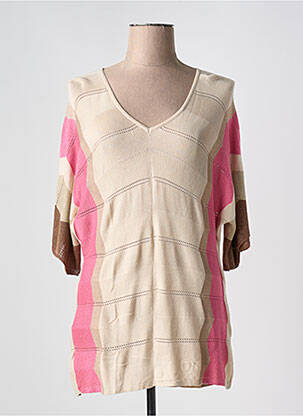 Pulover tunică bej LEO & UGO femeie