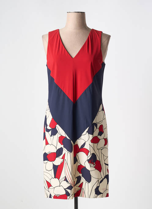 Rochie midi imprimeu floral fără mâneci roșu INDIES femme