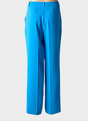Pantalon drept țesătură crep talie înaltă albastru EVA KAYAN femeie