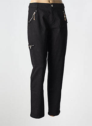 Pantalon chino țesătură poplin mărime normală negru EVA KAYAN femeie
