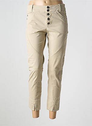 Pantalon 7/8 țesătură poplin mărime normală bej INDIES femeie