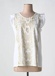 Tricou serigrafie mâneci scurte bej EVA KAYAN femme
