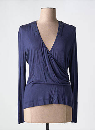 Tricou mâneci lungi mâneci lungi albastru NATHALIE CHAIZE femeie