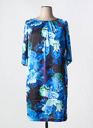 Rochie midi imprimeu floral mâneci 3/4 albastru ESTEL COLLECTION femeie