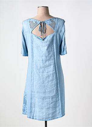 Rochie scurtă mâneci scurte mâneci scurte albastru MALOKA femeie
