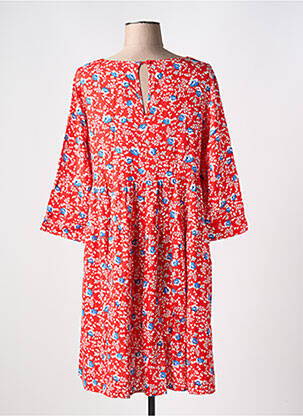 Rochie midi imprimeu floral mâneci 3/4 roșu WHY NOT femeie
