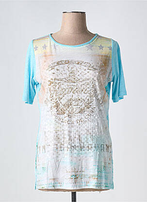 Tricou imprimeu fantezie mâneci scurte albastru THOMAS RABE femeie