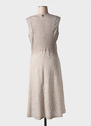 Rochie midi fără mâneci fără mâneci maro MALOKA femeie
