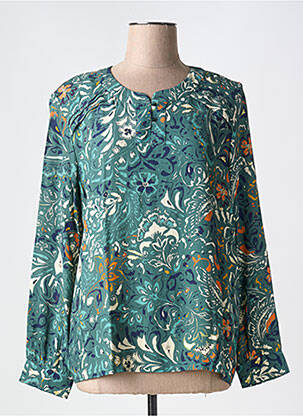 Bluză imprimeu floral mâneci lungi verde DIANE LAURY femeie