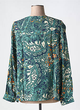 Bluză imprimeu floral mâneci lungi verde DIANE LAURY femeie