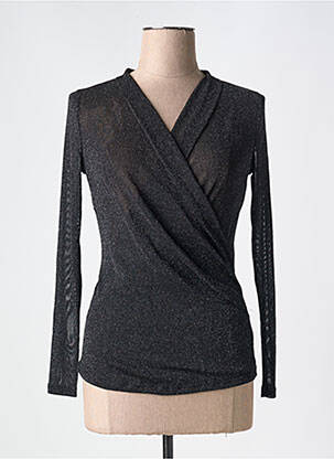 Top elasticitate mâneci lungi negru NÜ femeie