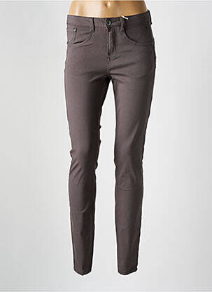 Pantalon slim țesătură poplin mărime normală gri CREAM femeie