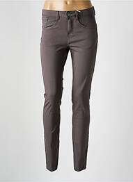 Pantalon slim țesătură poplin mărime normală gri CREAM femeie