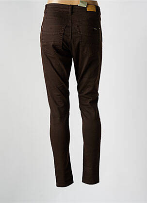 Pantalon slim țesătură poplin mărime normală maro CREAM femeie
