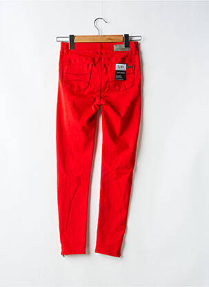 Pantalon slim țesătură poplin mărime normală roșu LPB femeie