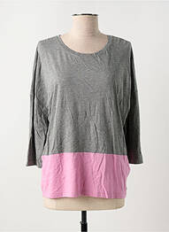 Top guler rotund mâneci lungi gri CECIL femme
