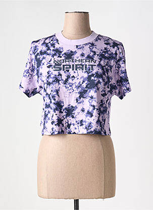 Tricou croială dreaptă mâneci scurte violet NORTHERN SPIRIT femeie
