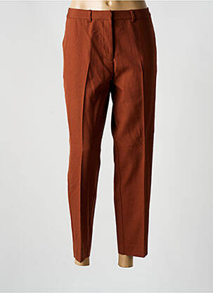Pantalon 7/8 închidere cu fermoar sub clapetă cu cârlig maro COMPTOIR DES COTONNIERS femeie