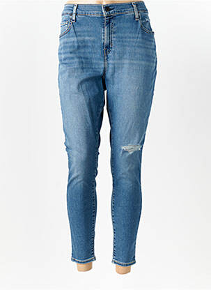 Blugi skinny efect uzat decolorat talie înaltă albastru LEVI'S femeie
