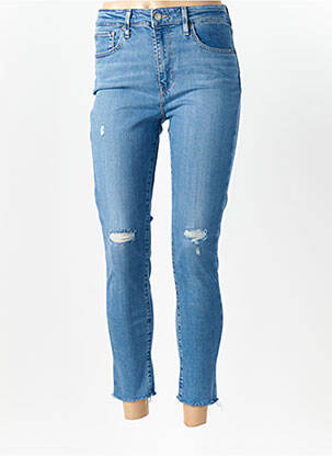 Blugi skinny efect uzat decolorat talie înaltă albastru LEVI'S femeie