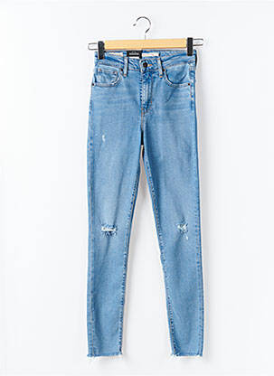 Blugi skinny efect uzat decolorat talie înaltă albastru LEVI'S femeie