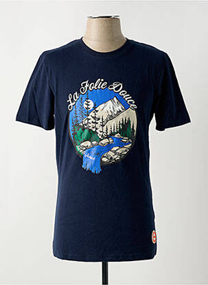 Tricou croială cambrată mâneci scurte albastru JACK & JONES bărbat