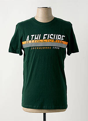 Tricou croială cambrată mâneci scurte verde JACK & JONES bărbat