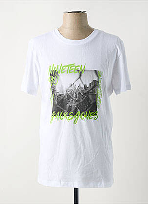 Tricou croială dreaptă mâneci scurte alb JACK & JONES bărbat