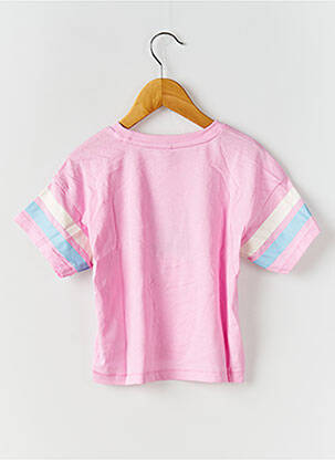Tricou serigrafie flockată mâneci scurte roz ONLY fată