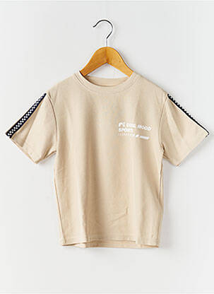 Tricou serigrafie flockată mâneci scurte bej NAME IT băiat