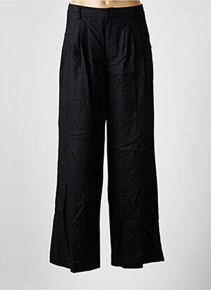 Pantalon larg țesătură crep talie înaltă negru GRACE & MILA femeie