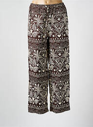 Pantalon drept țesătură poplin mărime normală maro GRACE & MILA femme