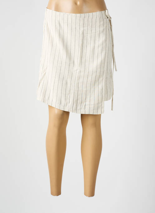 Fustă scurtă bej PIECES femeie