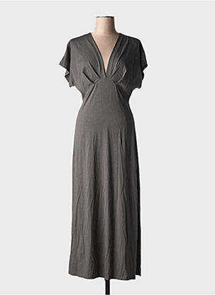 Rochie lungă mâneci scurte mâneci scurte gri KILKY femeie