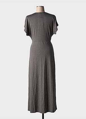 Rochie lungă mâneci scurte mâneci scurte gri KILKY femeie