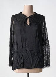 Bluză guler rotund mâneci lungi negru IZZY femme