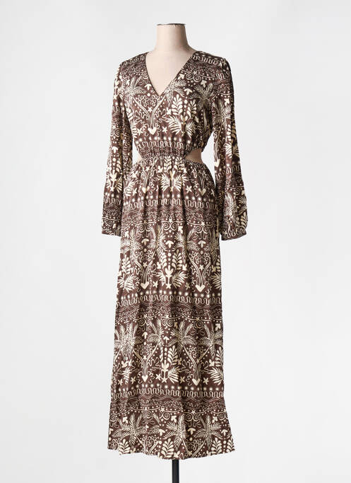 Rochie lungă maro GRACE & MILA femeie