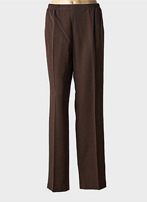 Pantalon drept talie elastică mărime normală maro QUATTRO femeie